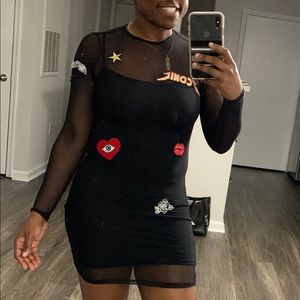 Comic Exclamations Body Con Dress